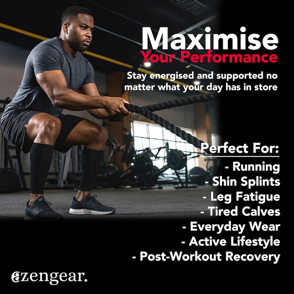 image 1 of aZengear Calf Support Compression Sleeves (Pair) for Women, Men, Running, Shin Splints