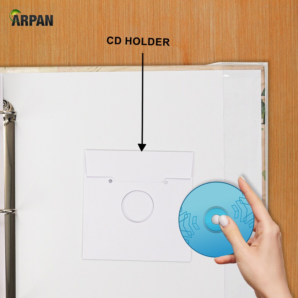 image 1 of ARPAN Extra-Large 3-Ring Binder Self Adhesive Photo Album – 20 Sheets / 40 Sides – Sticky Page Scrapbook Memory Album for Photos, Keepsakes & Special Occasions