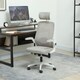 image 7 of HOMCOM Executive Mesh Office Chair with Headrest, Lumbar Support, Grey Black