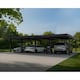 image 3 of Oslo 20 x 40 Feet Carport Kit - Black Structure Grey polycarbonate Panels - L607.5 x W596.5 x H240.5 cm