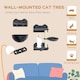 image 4 of PawHut Wall Mounted Cat Tree 4PC Kitten Activity Centre with Sisal Dark Grey