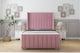 image 1 of Sloomy Melbourne Pink Plush Bed Frame With Mattress  With 50" Upholstered Wingback Headboard 4' Small Double