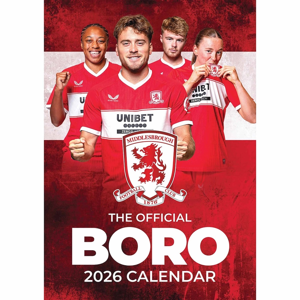 image 1 of Middlesbrough FC A3 Calendar 2026, Wall Calendars, Month To View, Sports, Gift