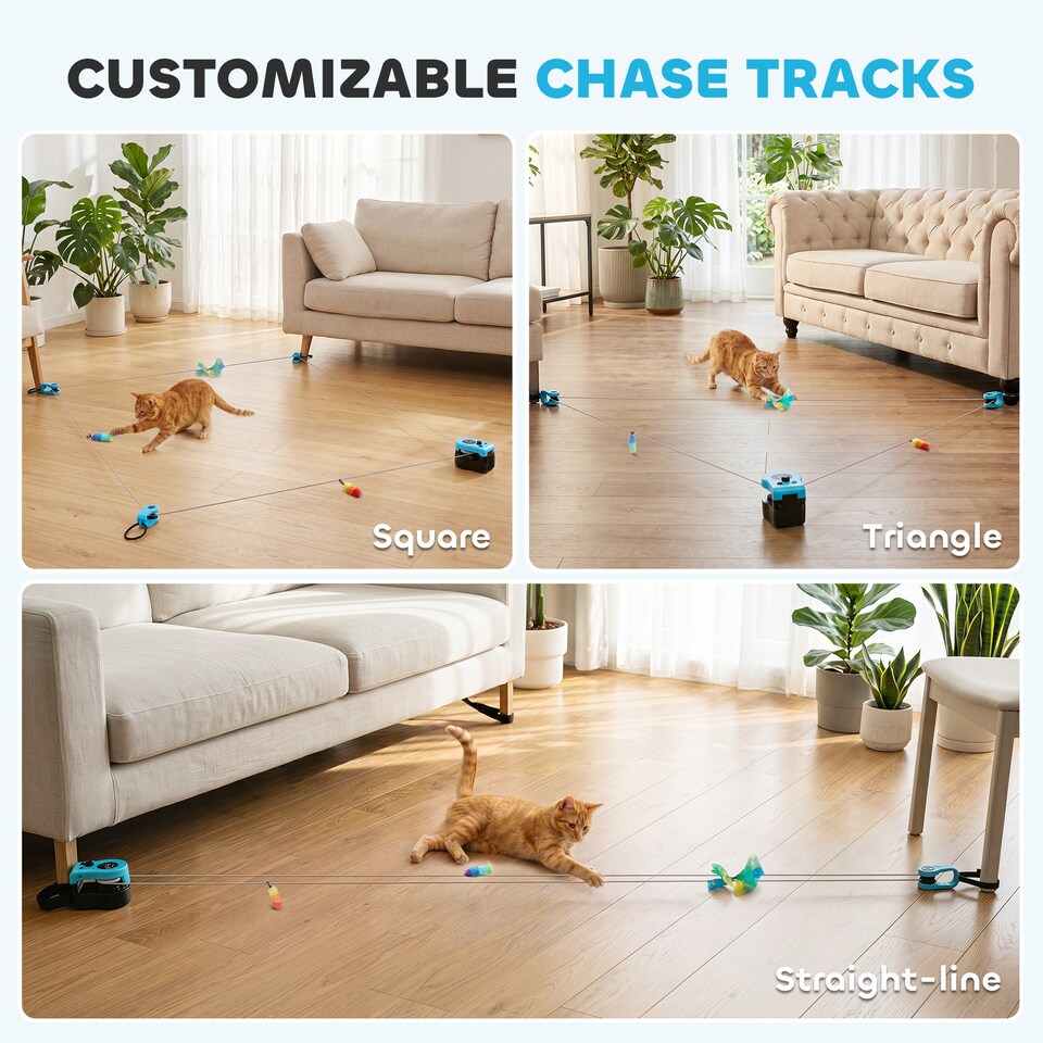 image 1 of PawHut Automatic & Remote Control Interactive Cat Toy DIY Track Mouse Sound