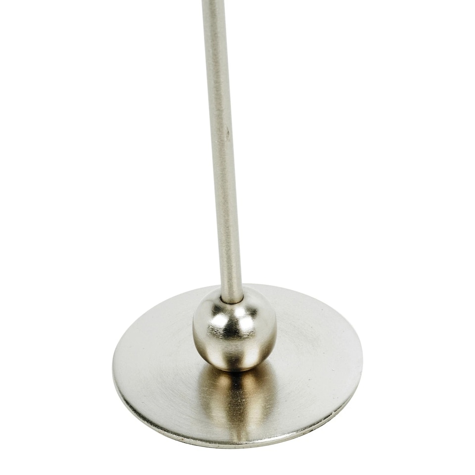 image 1 of 33cm Tall Metal Iron Taper Candle Stick Holder Dinner Table Wedding Party Decor | Silver | 2 x Silver