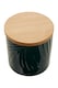 image 3 of Interiors By Premier Dark Green Small Storage Jar With Bamboo Lid,Porcelain Jar With Embossed Leaf Texture,Perfect Kitchen Jar