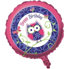 Creative Party Owl Happy Birthday Foil Balloon - Pink/Blue/White - One Size