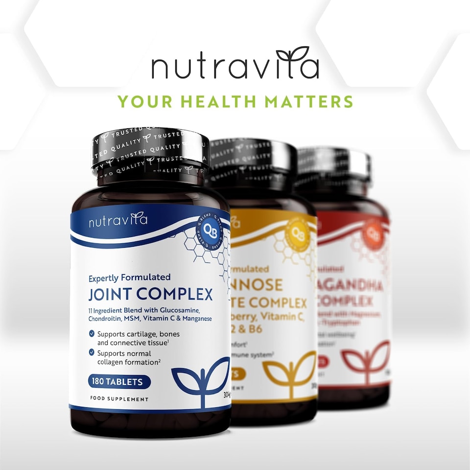 image 1 of Nutravita Joint Complex with Glucosamine and Chondroitin High Strength + Vitamin D + Vitamin C + MSM & Manganese - 180 Glucosamine Tablets