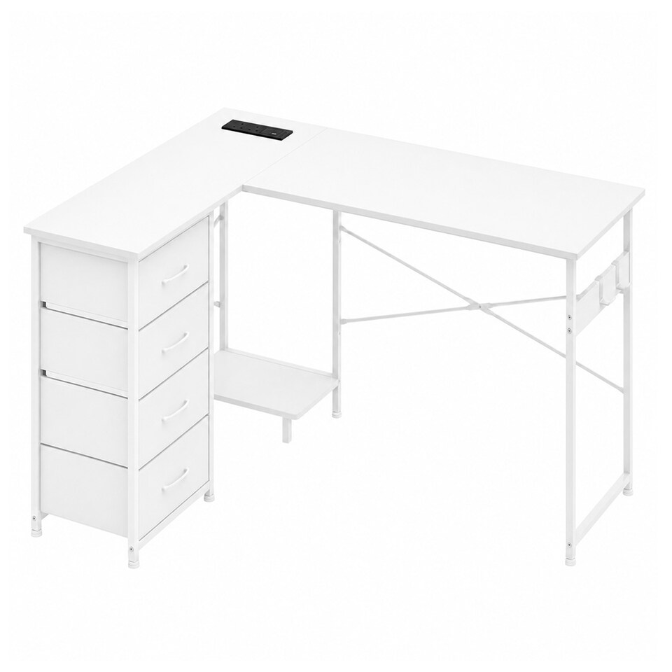 image 1 of Levede Reversible L-shaped Corner Desk 4 Drawers for Office or Gaming