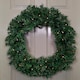 image 1 of 60cm Pre Lit Plain Green Christmas Wreath with Warm White LEDs and 160 Tips