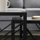 image 7 of HOMCOM Nesting Coffee Tables, Set of 3 Square Side Tables with Black Metal Frame, for Living Room, Bedroom and Office, Grey | Grey