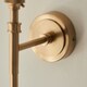 image 5 of Chester Brushed Aged Brass Plate Wall Light with Pearl Grey Fabric Zigzag Shade 16cm B22