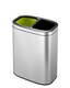 image 3 of EKO Oli-Cube 10L Open Top Recycling Bin 5+5 Litre, Modern Home Bathroom & Office Waste Bin, Stainless Steel