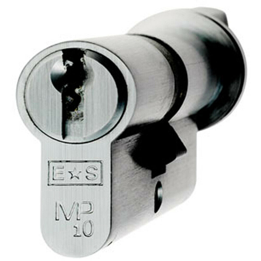 Loops 70mm Euro Cylinder & Thumbturn Lock Keyed to Differ 10 Pin Polished Chrome