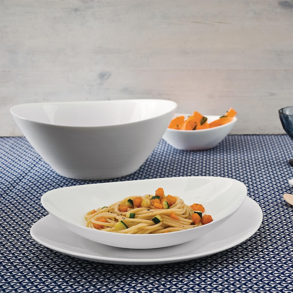 image 1 of Bormioli Rocco Prometeo Oval Glass Soup Plates - 23cm - White - Pack of 6 | White | White