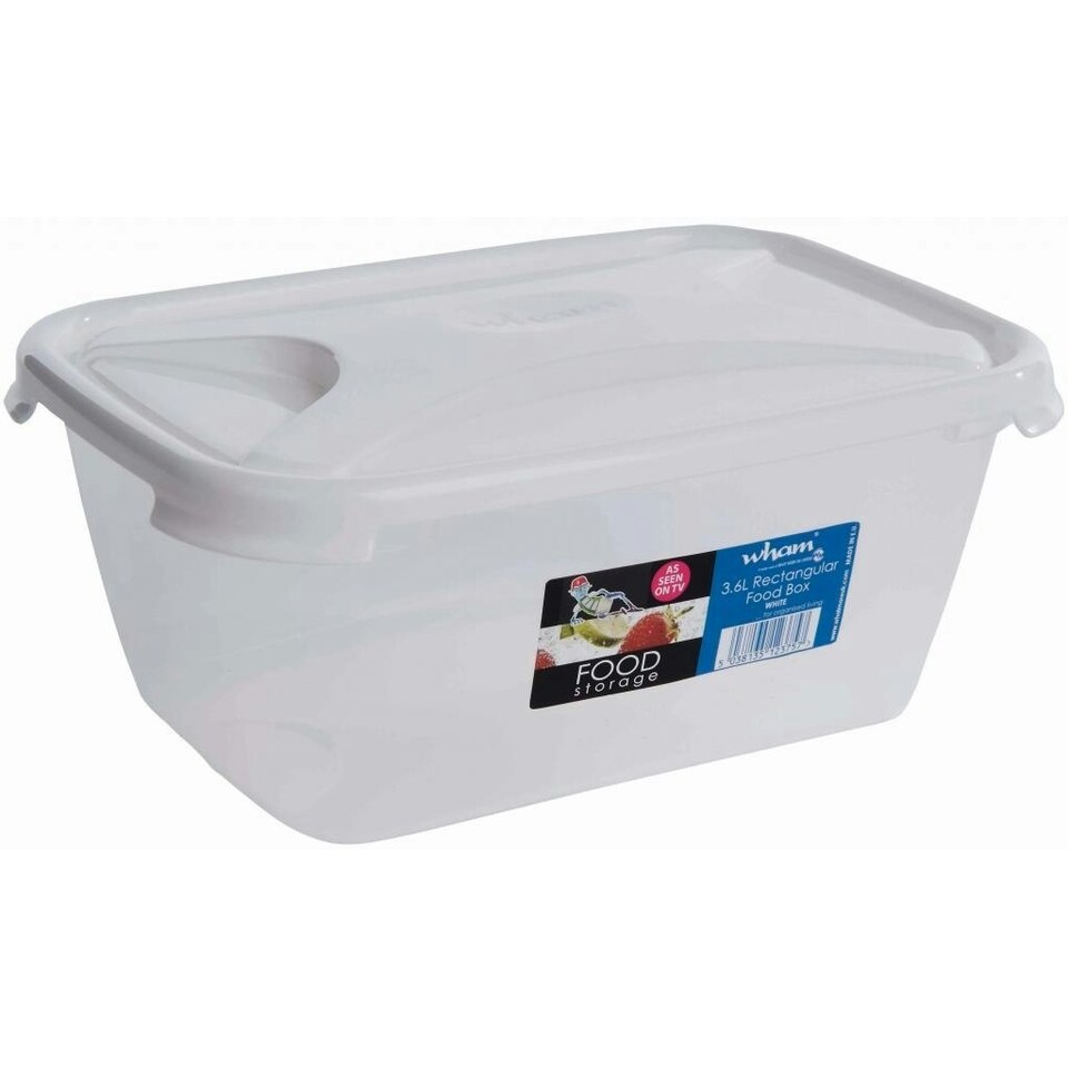 Wham Rectangular Food Storage Container - White - 3.6 Litre