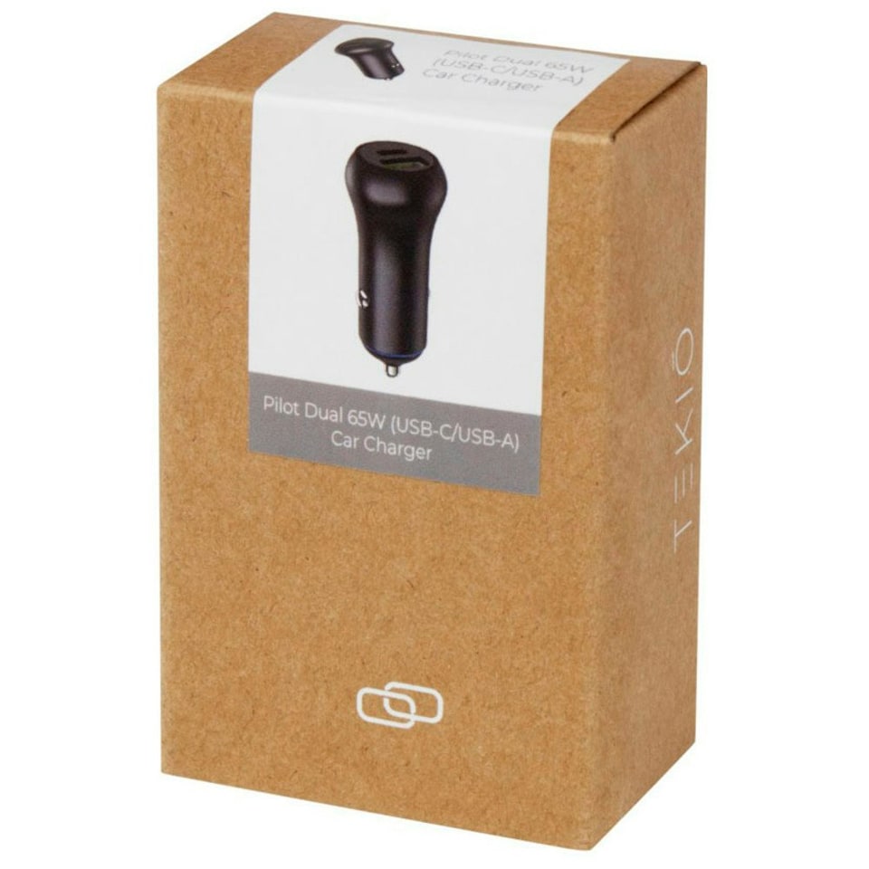 image 1 of Tekio Pilot USB Car Charger - Solid Black - One Size
