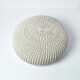 image 3 of Homescapes Natural Large Round Cotton Knitted Pouffe Footstool | Cream | 70 x 23 cm