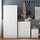 image 1 of FWStyle Tunis 3 Piece Bedroom Furniture Set - Matt White - Wardrobe + Chest + Bedside