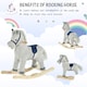 image 6 of HOMCOM Kids Plush Rocking Horse with Sound Children Rocker Ride On Toy Gift 3-6 Years Grey