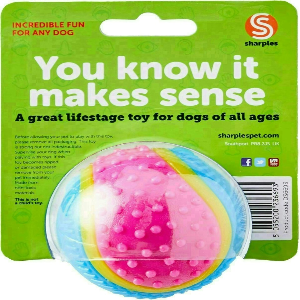 image 1 of Sharples Five Senses Rubber Ball, Small