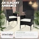 image 4 of Garden Chair Nantes Set of 2 - durable polyrattan, 2 sets of cushion covers Black | Beige