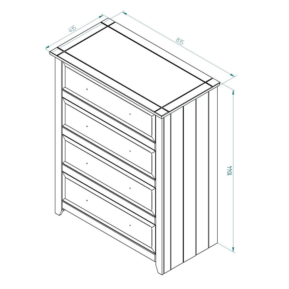 image 1 of Capri 4 Drawer White Chest of Drawers - White Painted Pine Bedroom Storage with Shaker Style Legs | White | White | 1