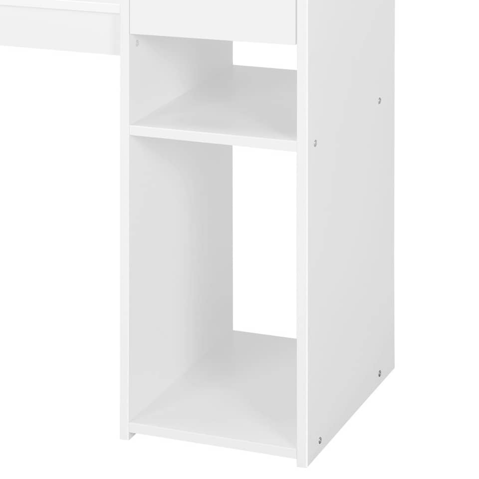 image 1 of Yaheetech Computer Desk Laptop Table w/Drawer & Shelves | White