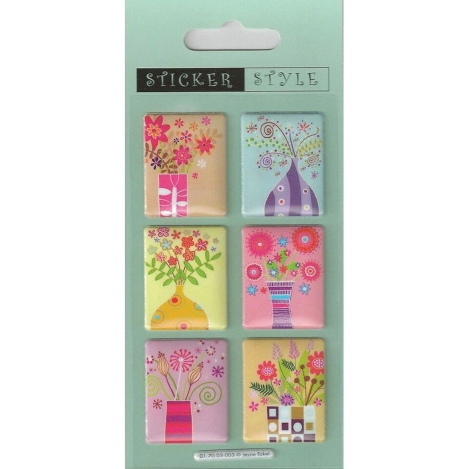 Craft Flowers In Vases Stickers Multicoloured One Size Tesco