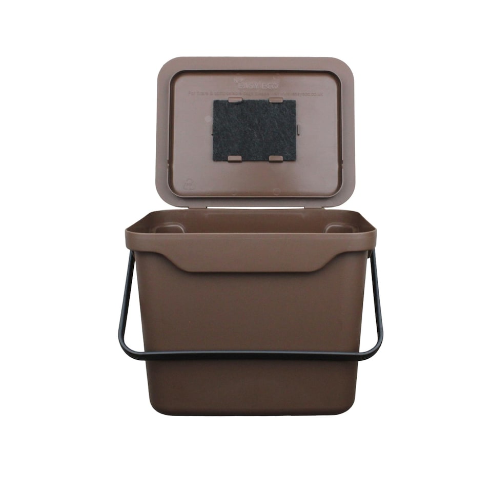 image 1 of 5L Brown Kitchen Compost Caddy/Food Recycling Waste Bin