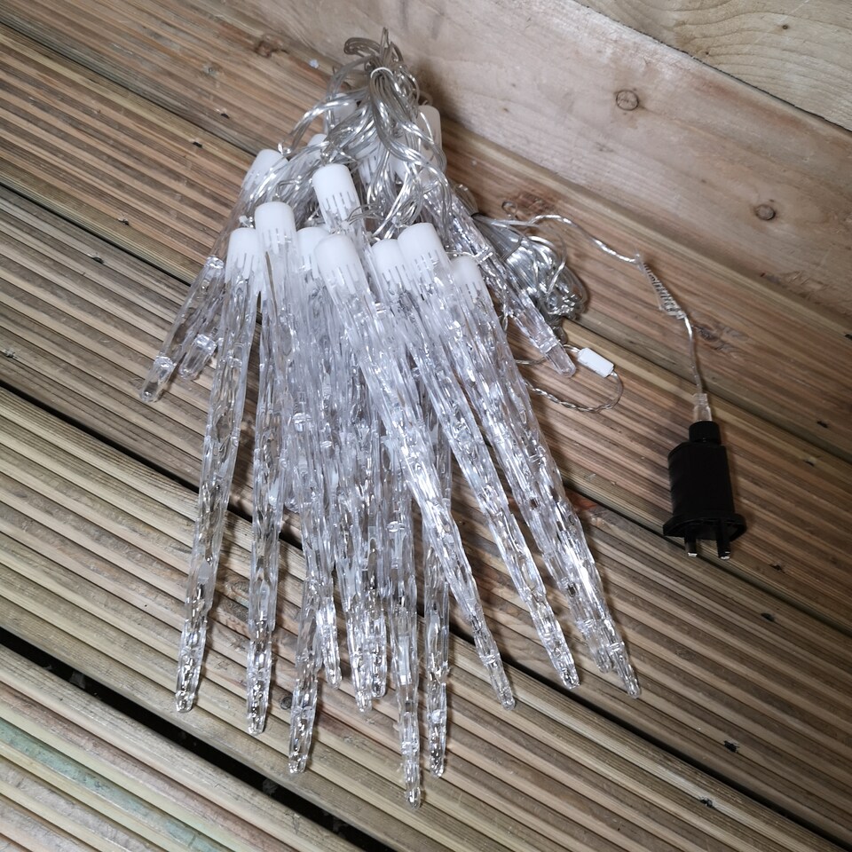 image 1 of 72 LED 6.9m Premier 24 Indoor Outdoor Icicle Shape Christmas Chaser Lights in Rainbow