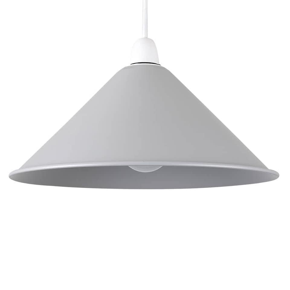image 1 of ValueLights Waywell Grey Tapered Ceiling Light Shade & Bulb