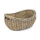 image 1 of Small Boat Shaped Rattan Log Basket with Hessian Lining