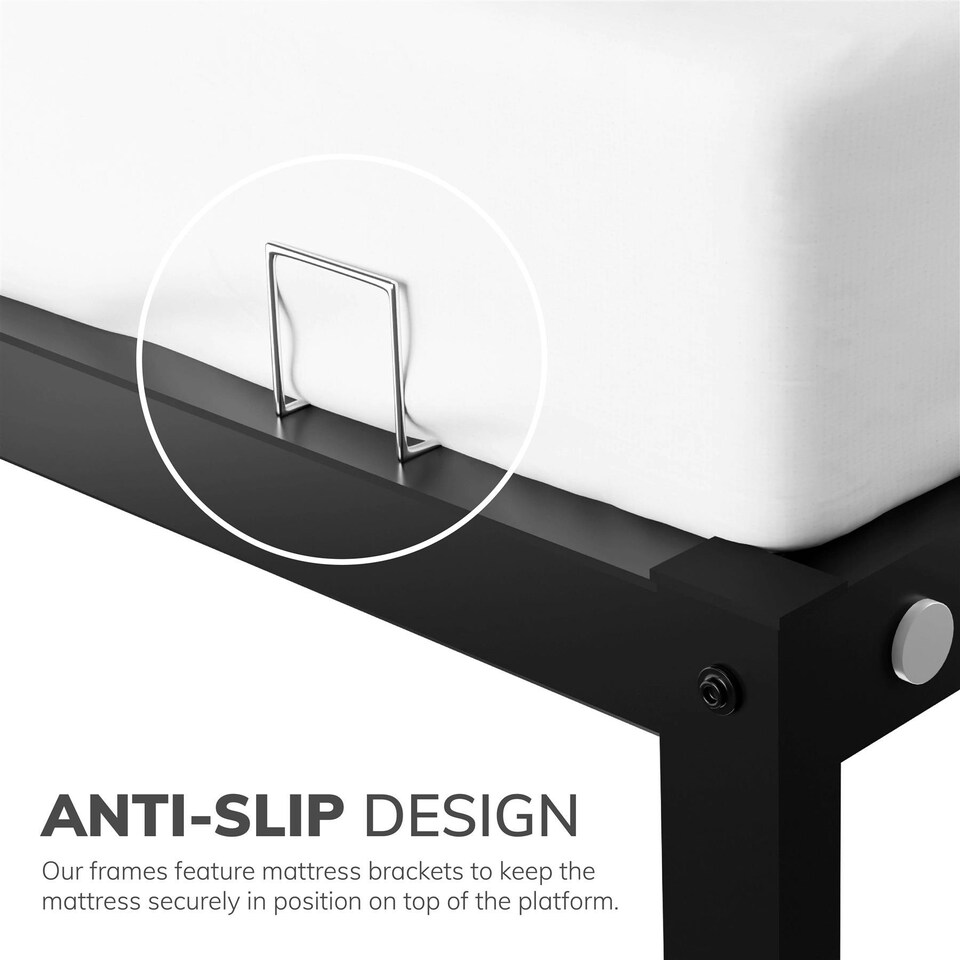 image 1 of King Bed Frame Extra Strong Platform Metal Frame Bedroom Easy Build (Copy)
