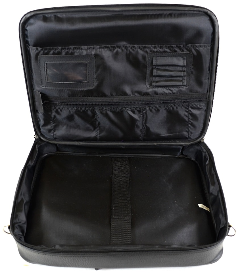 image 1 of Lorenz Leather Look Business / Work / Travel Briefcase / Shoulder / Laptop Bag | Black | Black