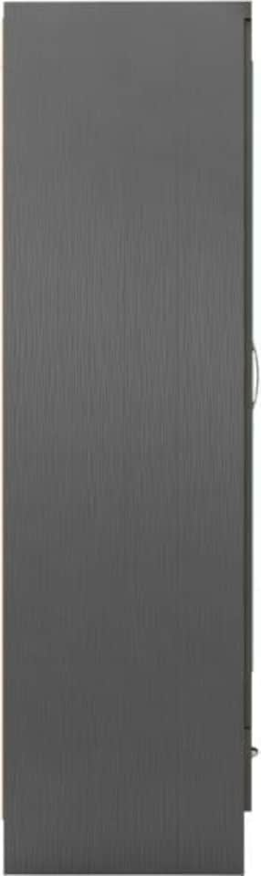 image 1 of Nevada 2 Door 1 Drawer Mirrored Wardrobe | Grey | 3D Effect Grey