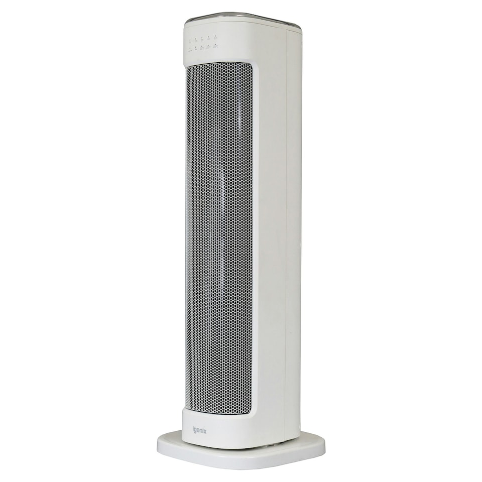 image 1 of Igenix IGHT020DW Oscillating Tower Heater with 3 Heat Modes, White