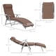 image 5 of Outsunny Sun Lounger Steel Frame Outdoor Folding Chaise Texteline Lounge Chair Recliner with Headrest & 7 Levels Adjustable Backrest, Brown