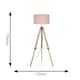image 3 of ValueLights Clipper Light Brown Tripod Floor Lamp Large Pink Shade