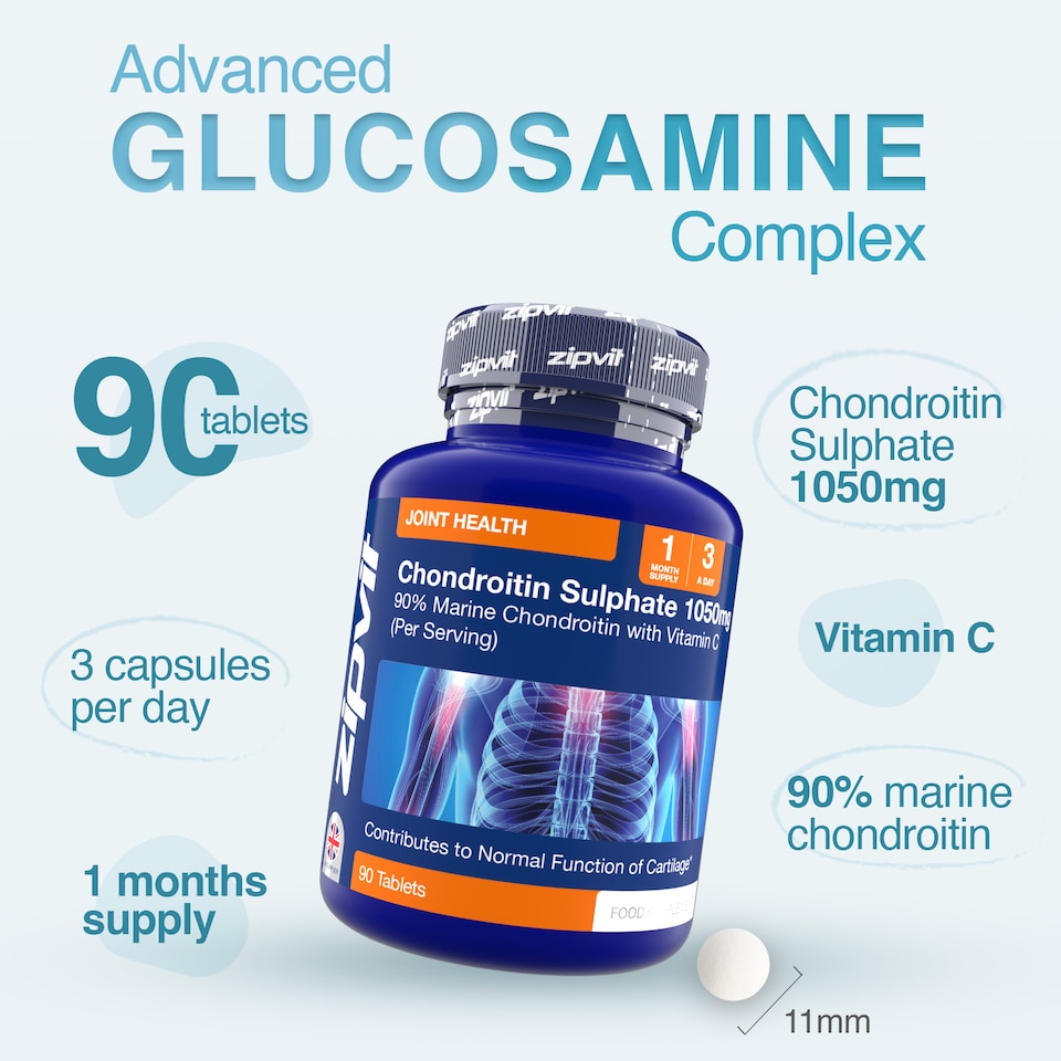 image 1 of Zipvit Chondroitin Sulphate 1050mg, Joint & Cartilage Support with Vitamin C, 90 Tablets, 1-Month Supply
