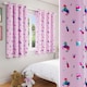 image 1 of Pair of Charm Pink Metallic Print Kids Curtains 66 x 54 inch (168 x 137 cm) Room Darkening Eyelet Thermal Noise Reducing Curtains for Bedroom