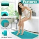 image 2 of VELVETIO Faux Fur Bath Mat Set Shaggy Super Soft Plush Anti Slip PVC Back Blue | Teal