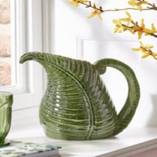 Botanical Green Leaf Jug Vase Green