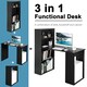 image 5 of COSTWAY Computer Desk Workstation 6-Tier Storage Shelves Black Black