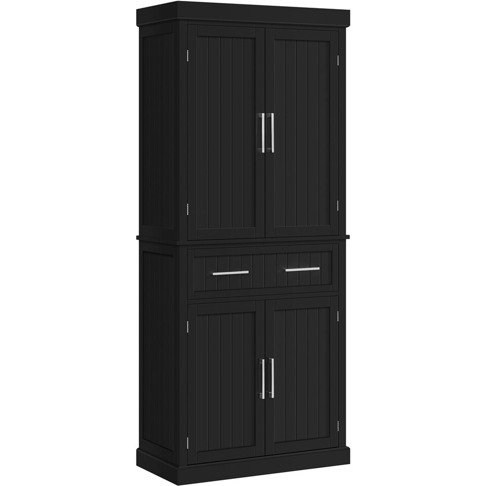 image 1 of Yaheetech Tall Pantry Cupboard with Doors and Adjustable Shelves Grey | Dark Grey