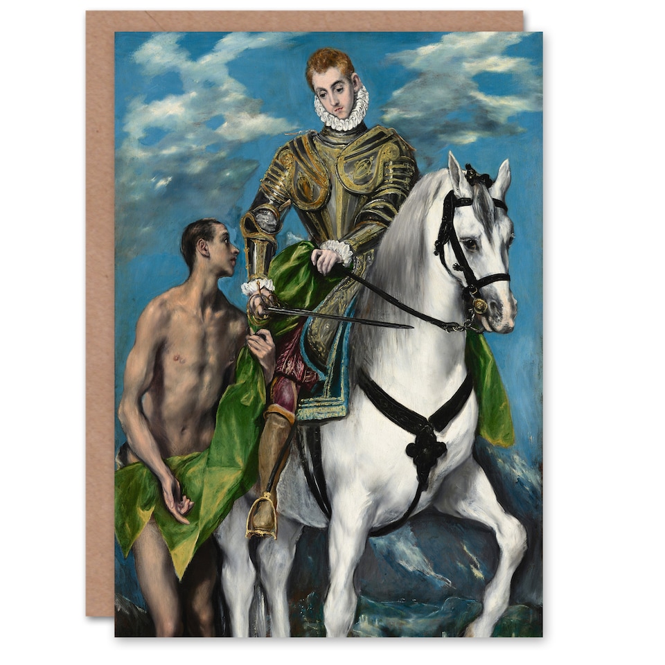image 1 of El Greco Art Card Saint Martin and the Beggar Oil Painting
