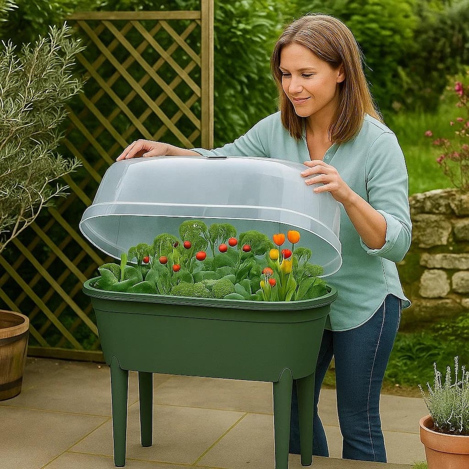 image 1 of Mini Propagator Greenhouse Raised Trug