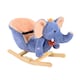 image 1 of HOMCOM Children Kids Rocking Horse Toys Plush Elephant Rocker Seat with Sound Toddler Baby Gift for 1.5 Years Plus Blue