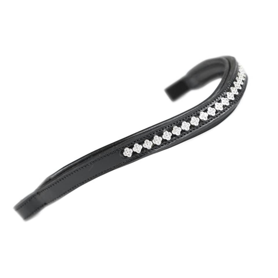 Aviemore Flower Horse Diamante Browband - Black - Full