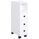 image 1 of kleankin Slim Bathroom Storage with 2 Drawers, 2 Open and Wheels, White
